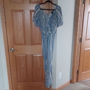 Blue Patterned Women's Dress